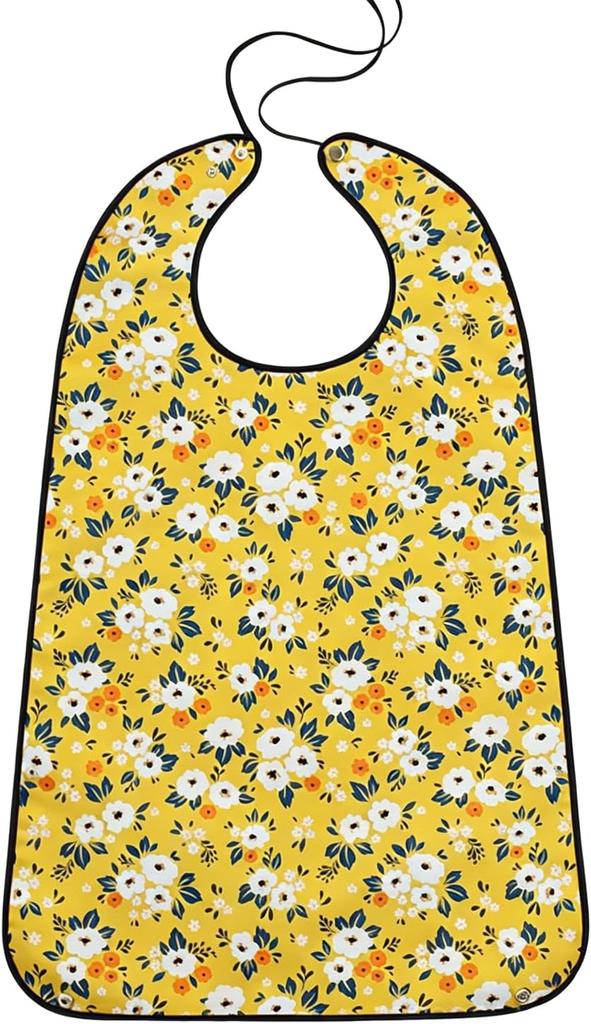Hiliboo Adult Waterproof Eating Apron Floral Pattern