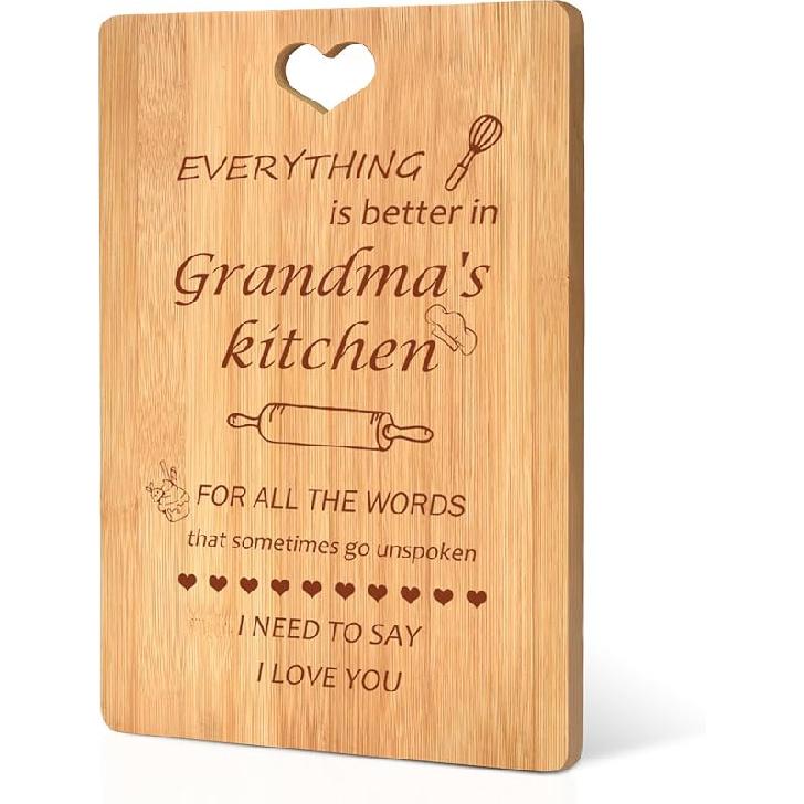 Personalized Cutting Board, Grandparents Day Gift, Personalized Gifts for Grandma, Engraved Bamboo Cutting Board, Best Best Grandma Gifts for Mothers Grandma