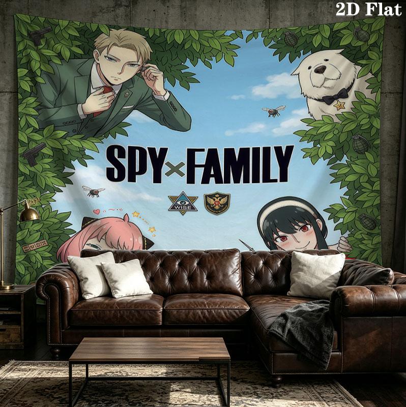 Spy Family Wall Tapestry Aesthetic Wall Hanging Printed Fabric Blanket Decorative Tapestries For Bedroom Living Room Home Decor