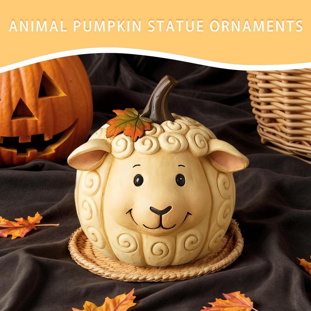 Pumpkins for Decorating Fall Pumpkin Decor Animal Cute Figurines Resin Statue Thanksgiving Decorations Harvest Halloween