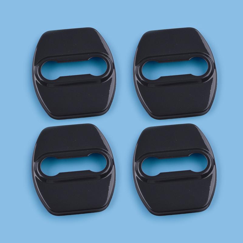 4 шт. Защитные накладки на защелку замка двери Подходят для Hyundai Kona EV Santa Fe Ioniq Sonata Kia Sorento Черная нержавеющая сталь