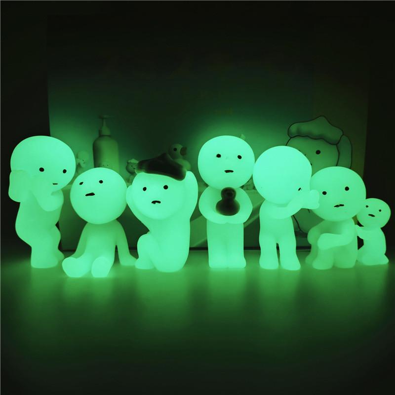 Smiski Action Luminous Figure Model Bathroom Toy Pvc Doll For Kids Decor Room