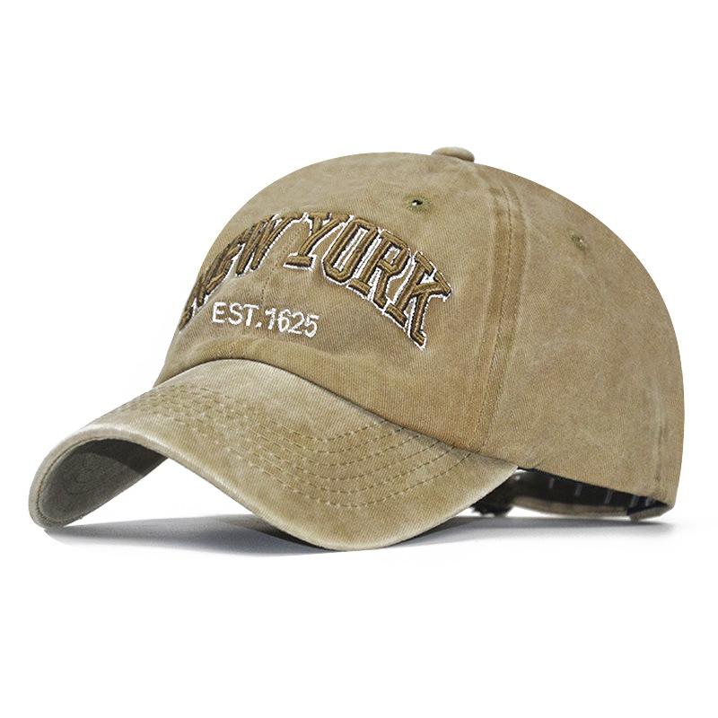 Summer Women's Baseball Hat, Washed Cotton, Embroidered NEWYORK Sun Hat, Korean Version of Men's Cap