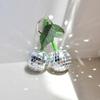 Glossy Glass Cherry Pendant Keychain Bag Accessory Retro Disco Design Portable Fashion Jewelry for Handbag