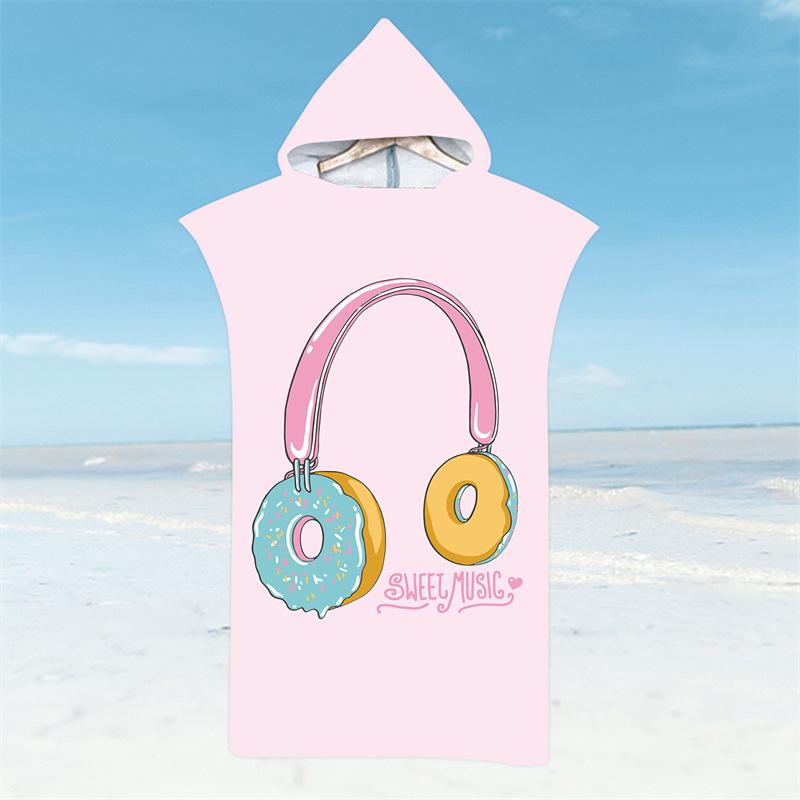 Microfiber Quick-Dry Hooded Beach Poncho Bathrobe for Adults