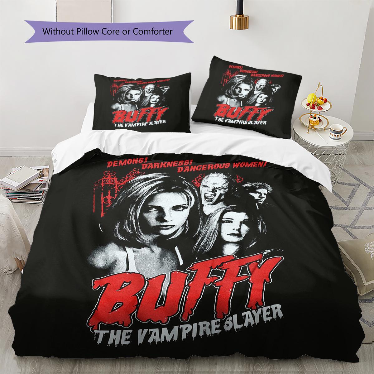 

Buffy Vampire Slayer Pattern Bedding Quilt Set Quilt Cover Pillowcase Home Decoration Gift (1 * duvet cover + 2 * pillowcase, without core) 135x200cm