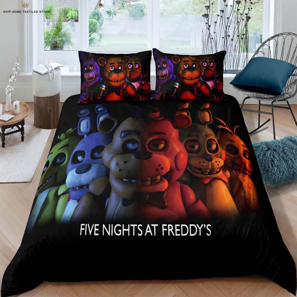 Dark Game Cartoon Print Quilt Cover Dormitory Children's Room Bedding Set Quilt Cover Pillowcase 100% Polyester 3 Pieces
