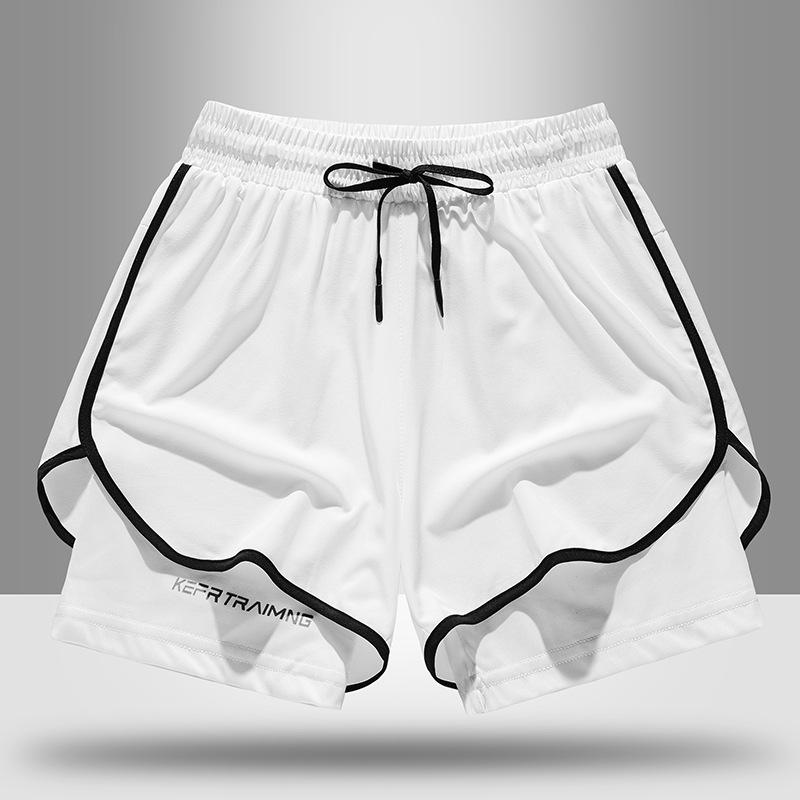 Unisex Schnelltrocknende Zweiteilige Liner-Shorts für Sommer-Laufen, Basketball und Fitness