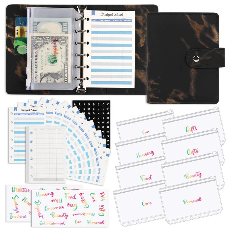 Custom A7 Holographic Budget Binder Planner Cash Stuffing Binder with Envelopes Day Planner Cover Binder Notebook
