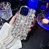 For iPhone 16 Pro Case with Tassel Glass Rhinestone Decor TPU Phone Back Cover