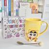 Crayon small new water cup high value cute children's ceramic mug office coffee cup girl birthday gift