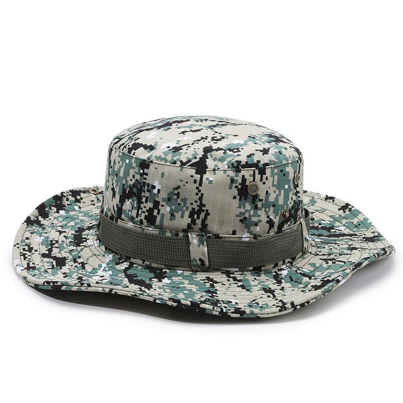 Outdoor Sun Hat For Camping With Breathable Cotton Fabric For Fishing And Hiking Digital Green