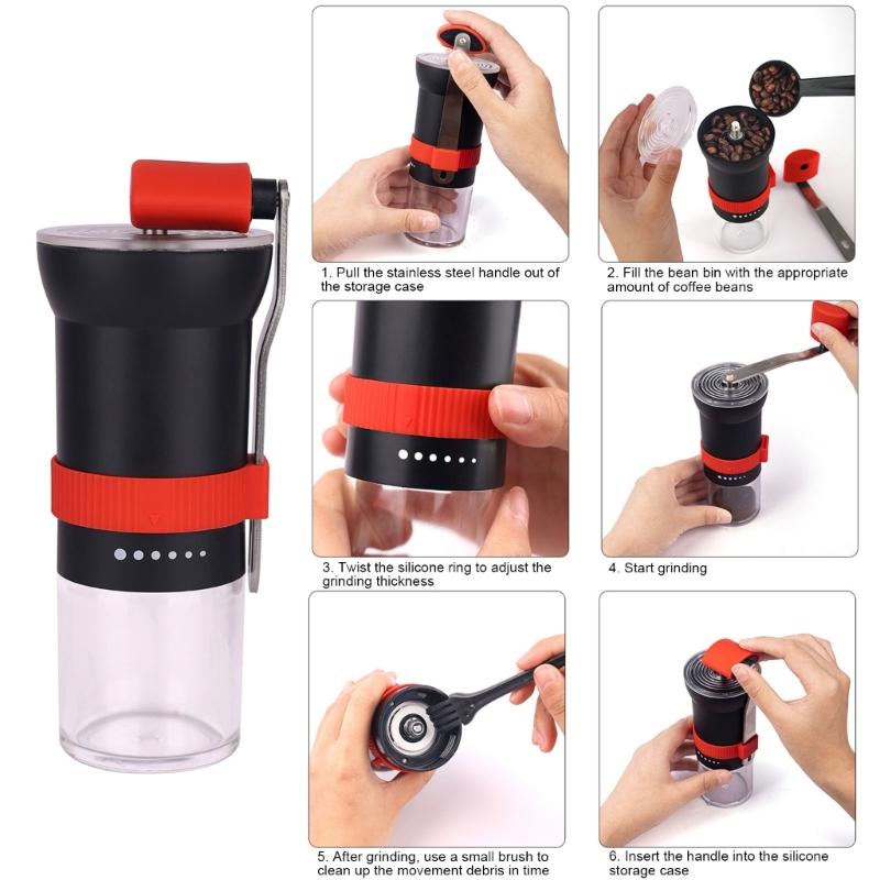 Effiziente Handkaffeemühle Praktische manuelle Kaffeemühle mit Keramikmahlwerk Für Outdoor-Abenteuer