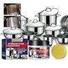JUEFISH Crema Lucidante in Acciaio Inossidabile - Rimuove Ruggine Grasso Graffi & Sporco Ripristina Lucentezza Detergente Cera per Utensili da Cucina