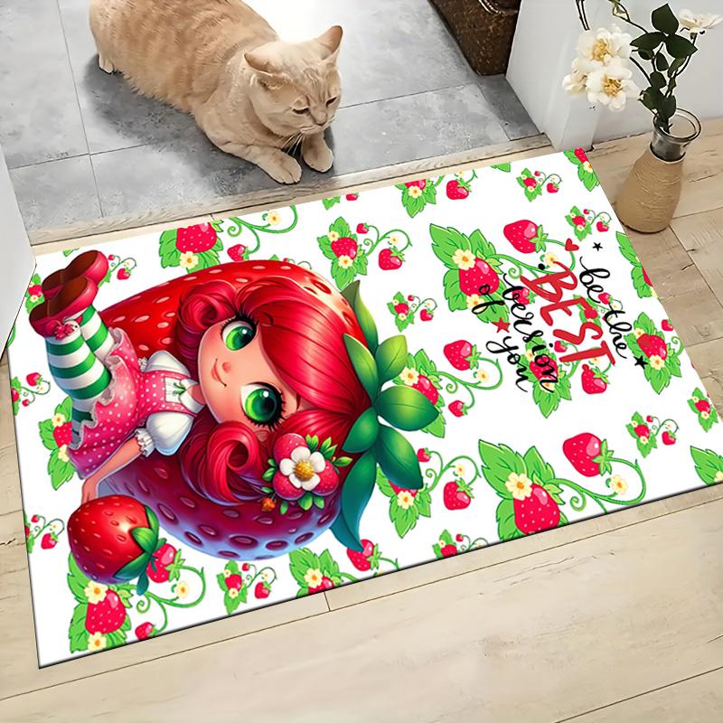 1Pc Strawberry Shortcake Fantasy Carpet Rug Customizable Soft Washable Antislip Home Living Room Sofa Mats Personalized Rug 0917256