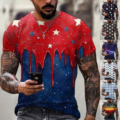 Summer Men's Popular T-shirt Printed Round Neck Short Sleeve T-shirt