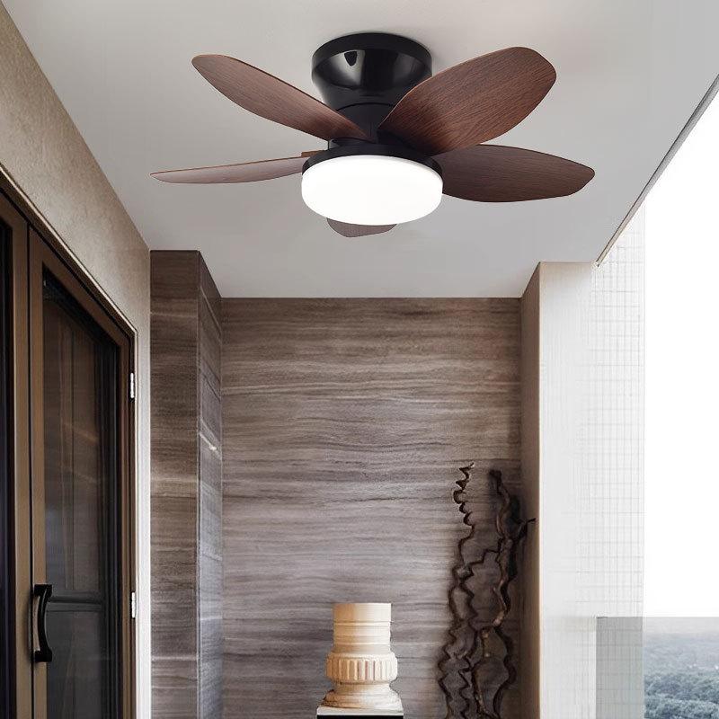 Household Bedroom Electric Ceiling Fan Light Quiet Frequency Conversion Ceiling Fan Lamp Living Room LED Lighting Fan