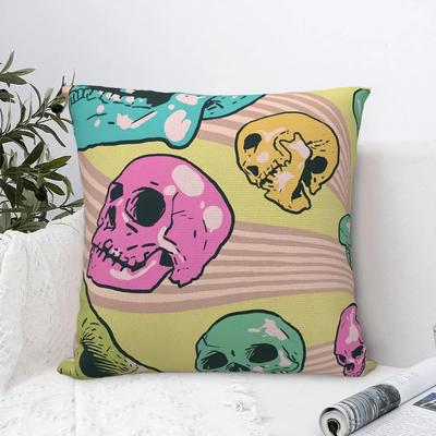 Funda de cojín de poliéster Calaveras de caramelo Para dormitorio Jardín Decorativo Transpirable decoración de otoño fundas de cojín