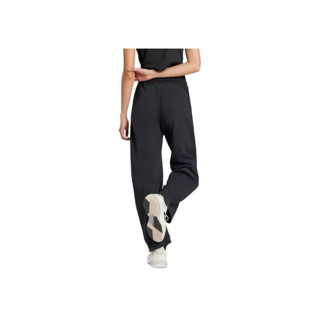 adidas Seria Lifestyle Sportowy Casualowa Moda Proste Luźne Dzianinowe Spodnie Sportowe Damskie Spodnie Dół Czarny JF3415