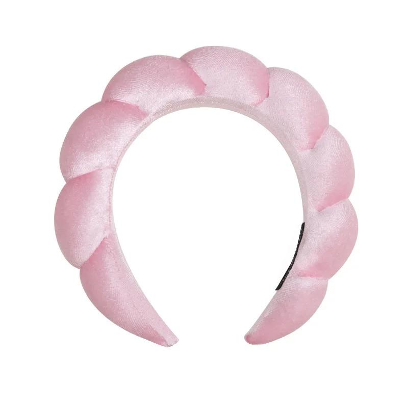 Vintage Velvet Cloud Hair Hoop for Women Girls Sponge Headband Wash Face Wristband Set Spa Bathroom Accessories