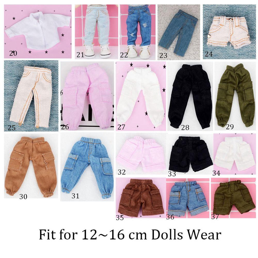 1/12 Doll Fashion Ripped Pants Doll Jeans 12~16cm Doll Coat Cool Jeans Jackets Doll Pants Shorts Clothes Accessories Kids Gift