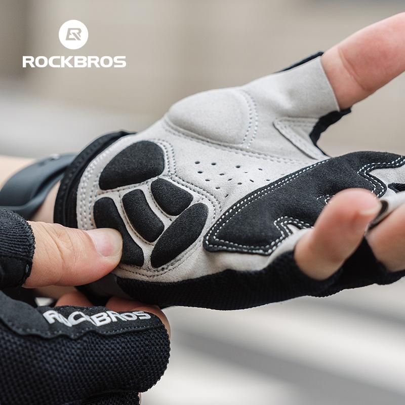 ROCKBROS Guanti da Bici Mezza Dita MTB Strada Primavera Estate Traspiranti Corti Guanti da Bicicletta Uomo Donna Imbottiti in Gel Guanti da Ciclismo