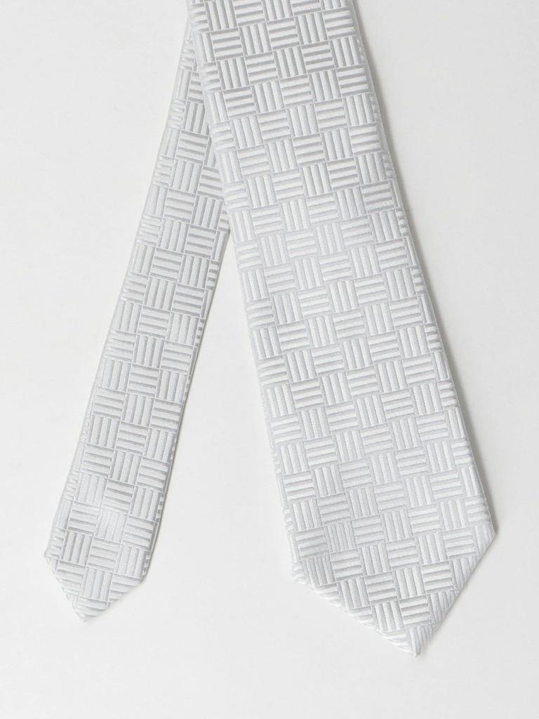 United Arrows Green Label Relaxing GLR Silk Formal 8.0cm Geometric Tie 31346994766 0700 SILVER(07) FREE