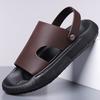 The first layer of cowhide sandals men's trendy summer new soft-soled soft-sided leather beach shoes thick-soled cool slippers 1 piece