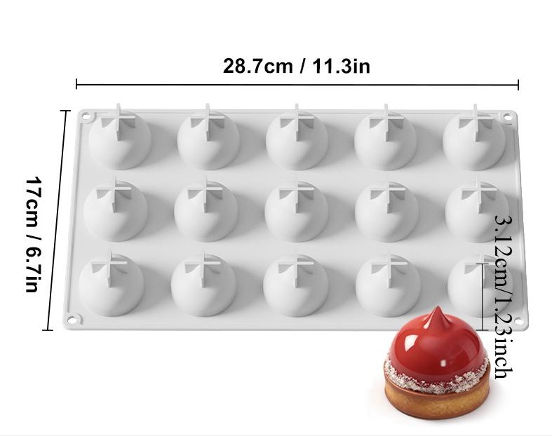 

15-Cavity Creative New Silicone Mold Ideal for Baking Mini Chocolates French Desserts Puddings Candies Afternoon Tea Cakes белый