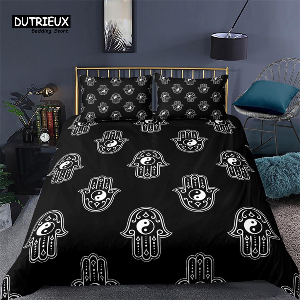 Gossip Duvet Cover King Boho Trippy Psychedelic Art Quilt Cover Microfiber Traditional Ying Yang Theme Bedding Set For Girl Boys
