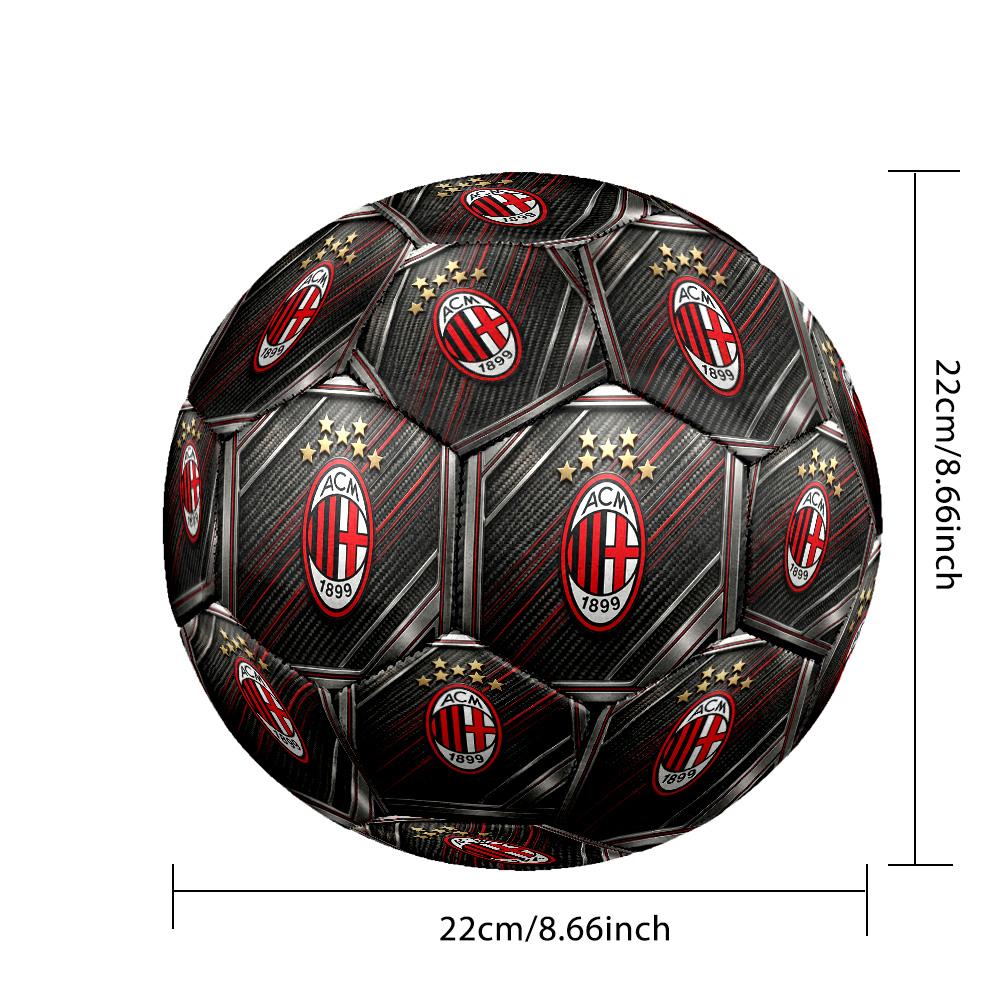 Pallone da calcio Tema AC Milan Taglia 5 Pallone da calcio Tocco Morbido Pallone da calcio per Allenamento Professionale per Sport all'Aperto