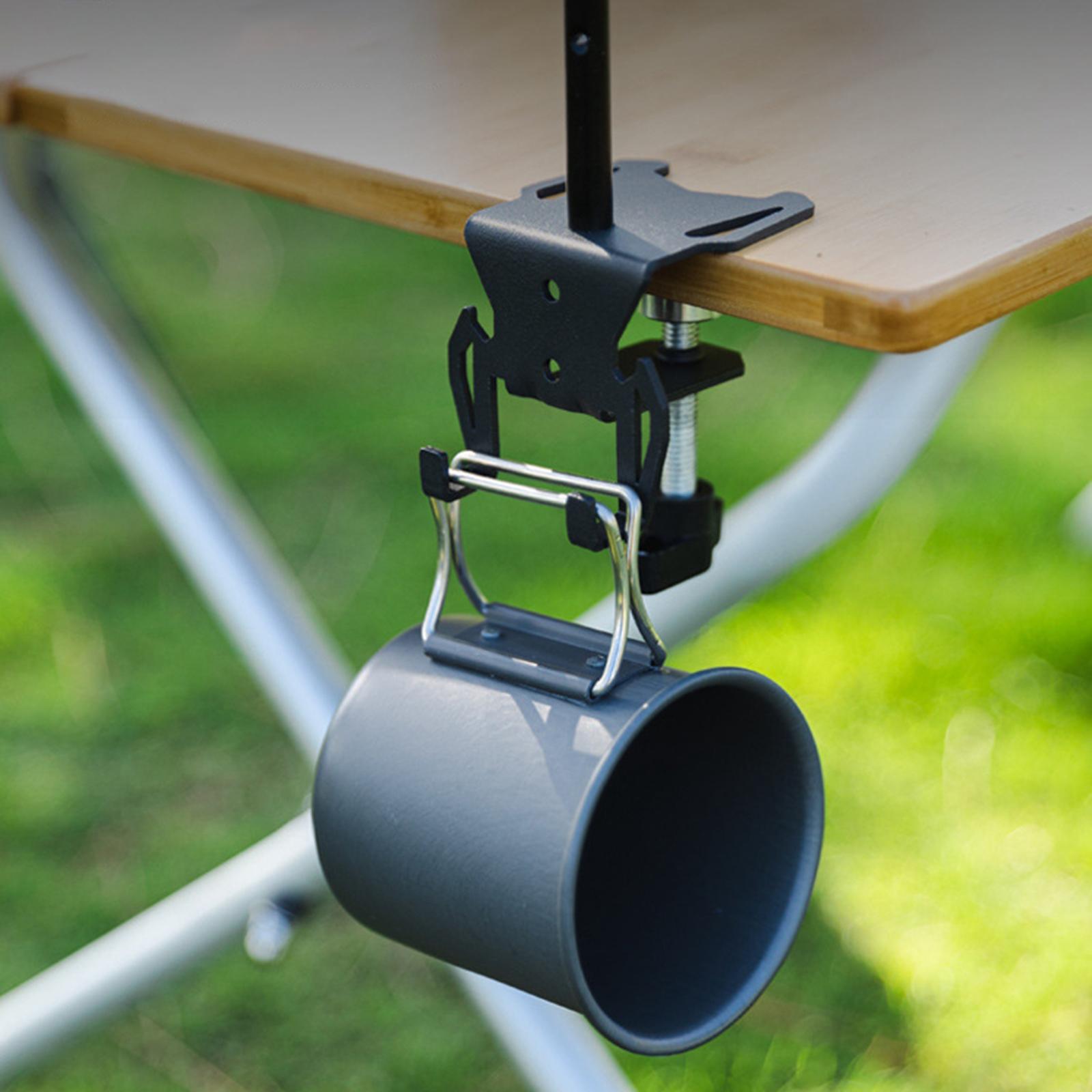 

Camping Gas Tank Hanger Support Bracket Sturdy Table Clamp for Folding Camping Grill and Kitchen Accessories чорний