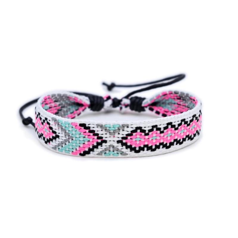 Ethnic Style Handmade Woven Cotton Linen Wristband Bracelet