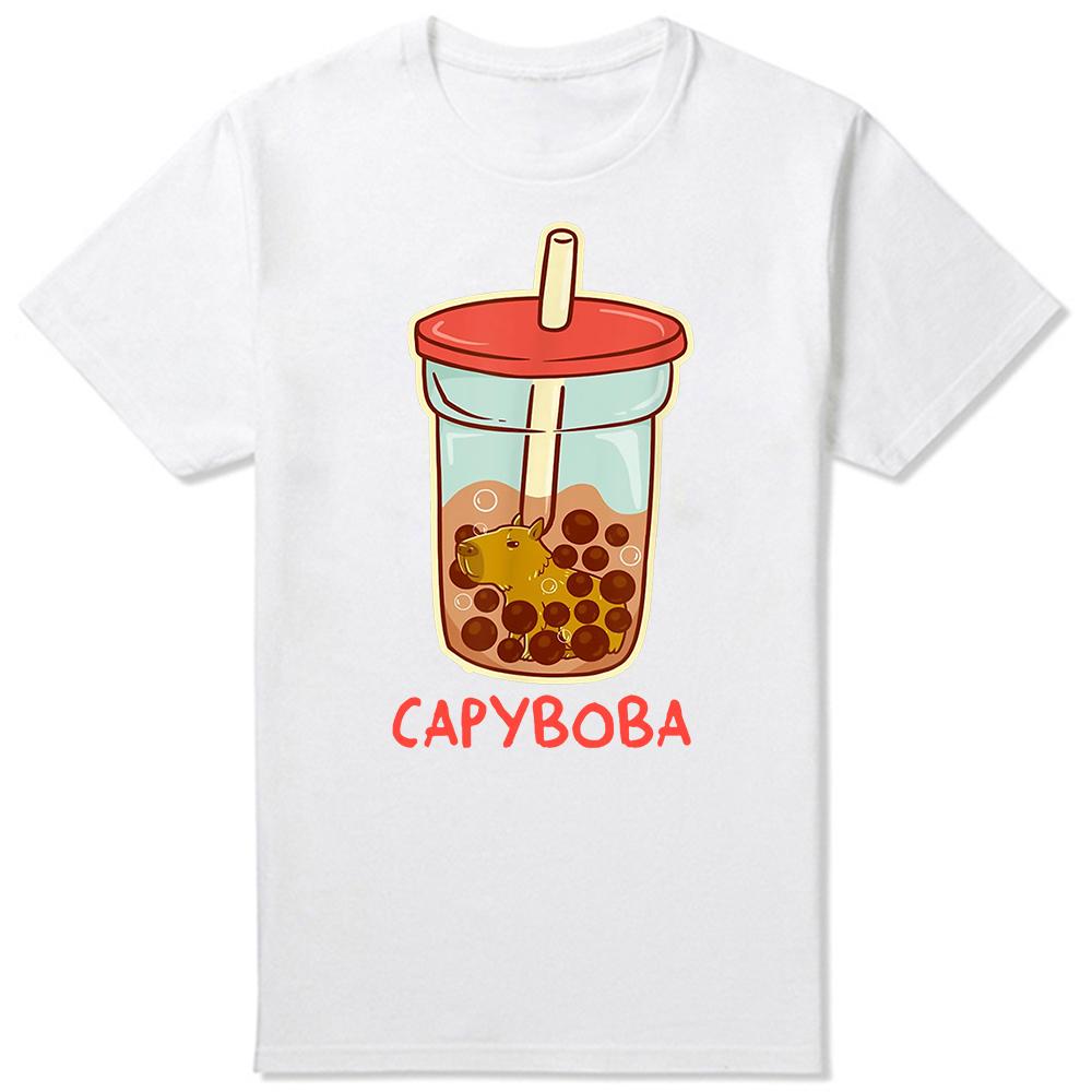 Retro Lustiges Capybara Don't Worry Be Capy T-Shirts Sommer Grafik Baumwolle Streetwear Kurzarm Geburtstagsgeschenke T-Shirt Männer