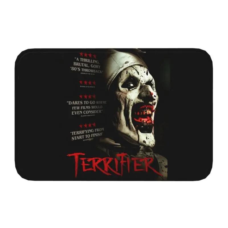 Horror Halloween Movie Terrifier Clown Front Door Mat Anti-Slip Indoor Absorbent Doormat Kitchen Balcony Entrance Rug Carpet