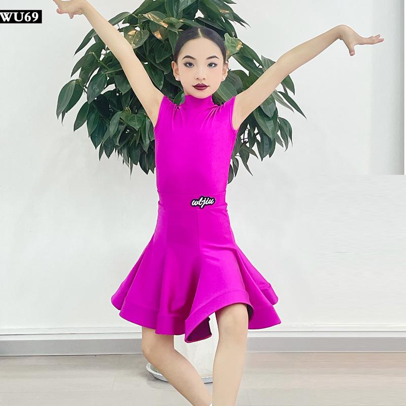 W69 Professional Latin Dance Dress for Girls - 2025 Exam Competition Standard