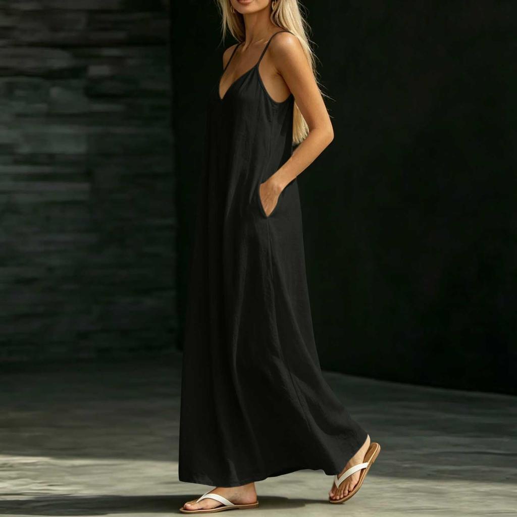 Women's Elegant Backless Spaghetti Strap Maxi Dress for Summer Sundresses for Women Vacation Outfits for Women Spring Dresses for Women
