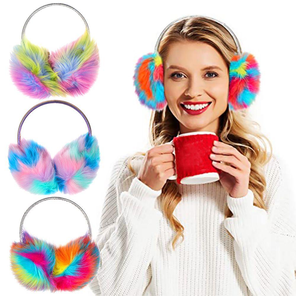 

Fashion Colorful Faux Fur Headphones Plush Earmuffs Ear Muff Winter Warm синій