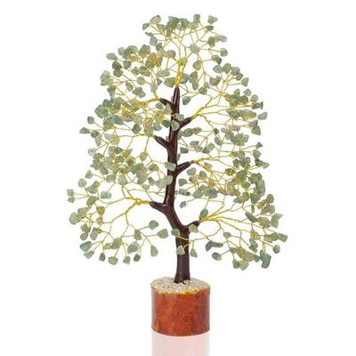 Crocon Green Jade Gemstone Tree Home Decor Showpiece Feng Shui Bonsai Reiki Crystal Healing Chakra Balancing Decorative Figurine Spiritual Size 10-12
