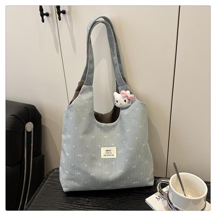 

Новая холщовая сумка-жилет большой вместимости, женская студенческая сумка для книг, сумка через плечо, большой вместимости, на одно плечо, портативная сумка-тоут without pendant светло-синий