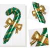 6pcs Christmas Decoration Candy Cane Bow Balloon Red And Green Stripes Christmas Foil Balloon Xmas New Year Party Supplies
