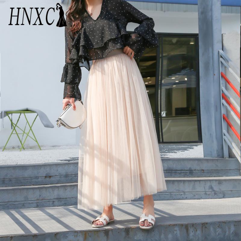 HNXC Moda damă casual fuste de primăvară cu imprimeu de culoare solidă