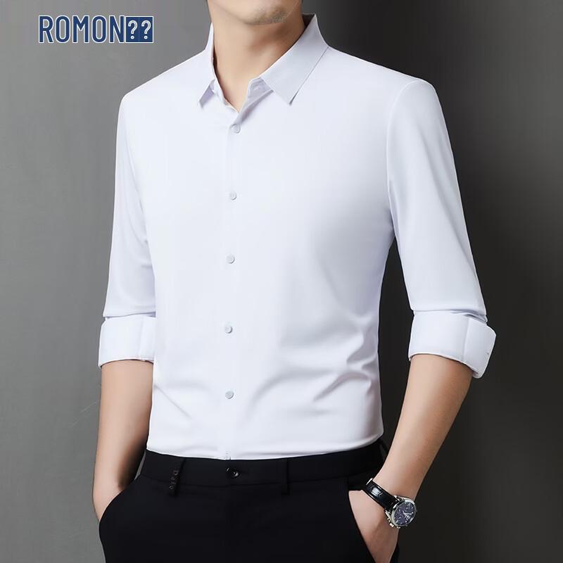 Romon Men s Silk Blend Long-Sleeve Casual Shirt 130