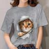 Women's Girl 3D Printed Cat Pattern Summer Casual Street Short Sleeved Top T-shirt