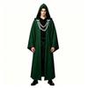 Costume da Mago Gotico con Cappuccio a Catena per Feste di Halloween e Cosplay