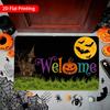 1pc, 2D Flat Printing, Halloween Welcome Haunted House Pumpkin Theme Entrance Doormat, Colorful And Non-Slip, Machine Washable Carpet, Suitable for Ho