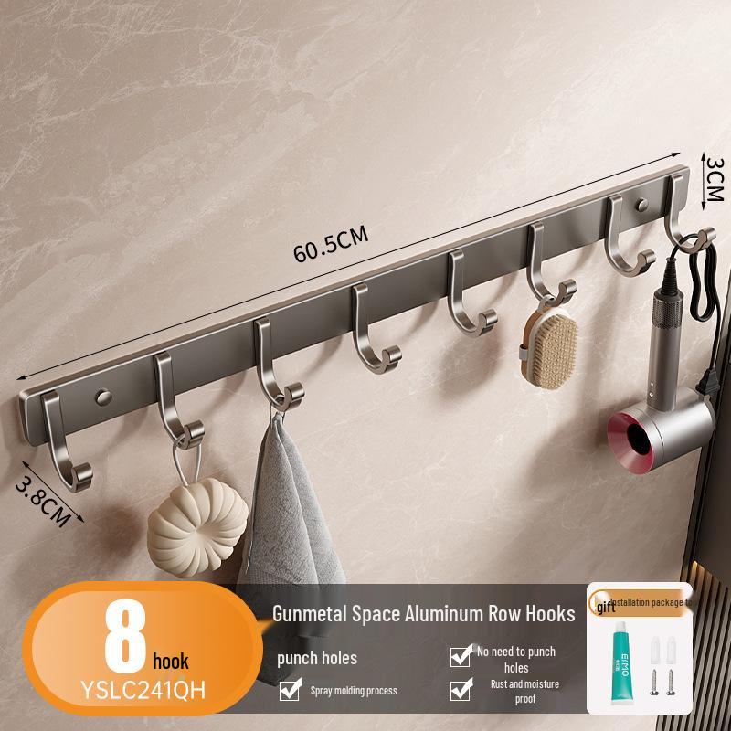 Punch-Free Space Aluminium-Klebehaken für Badezimmer, Küche und zum Aufhängen von Kleidern