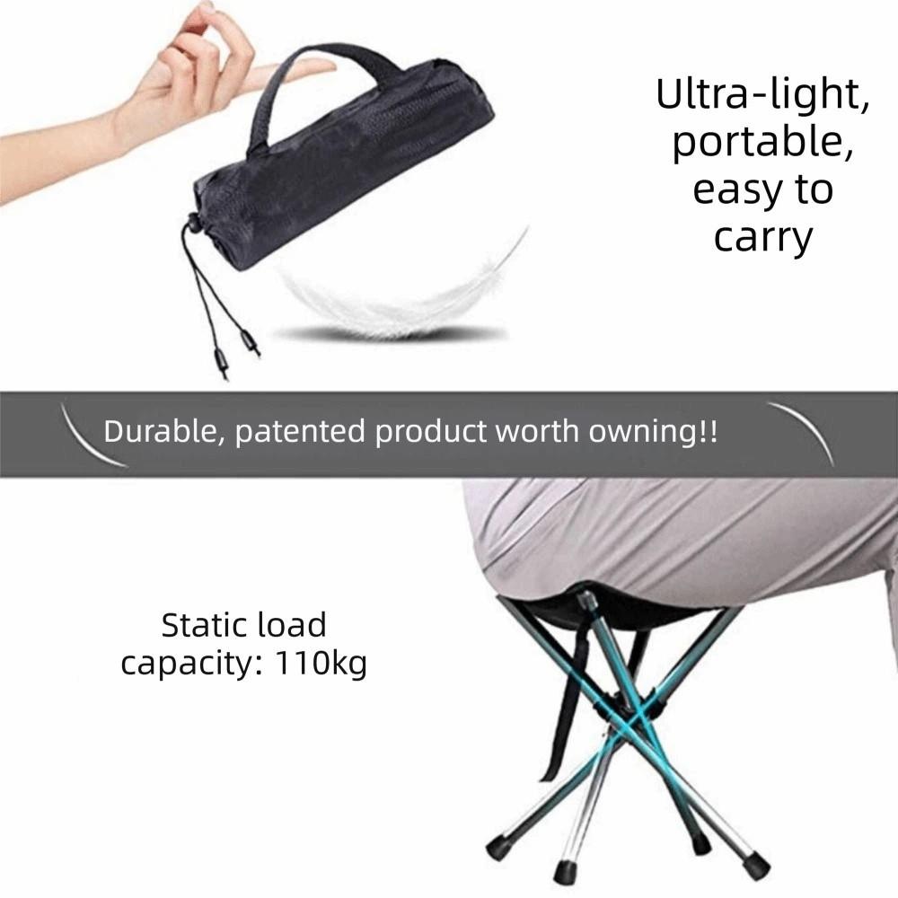 Telescopic Design Collapsible Seat Stainless Steel Outdoor Stool Portable Folding Stool Picnic