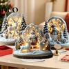 Holiday Snowman Tabletop Figurines Christmas Winter Ornaments, Double-sided Acrylic Snowman/Santa Claus/Reindeer/Cottage Table Double Sided Ornaments