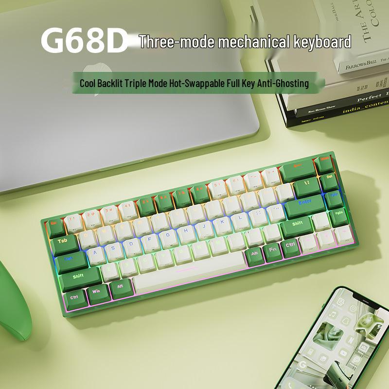 

BOW G68D Механічна ігрова клавіатура з 68 клавішами з можливістю гарячої заміни